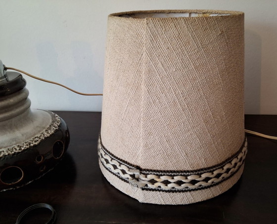 Image 1 of Herda Fat lava keramische tafellamp met originele kap 