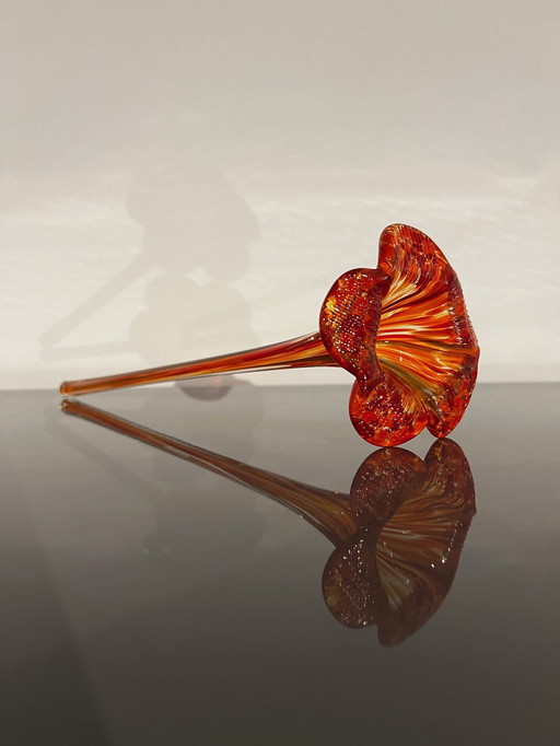 Glass art, Red Flower