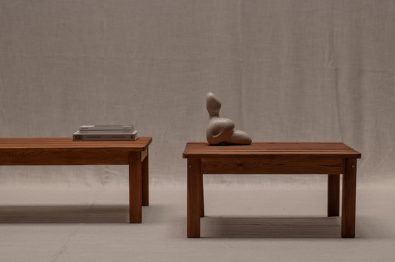 Image 1 of Modernist set of two ‘lattenbank’ coffee tables, 1960s
