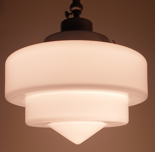 Lámpara colgante Art Déco Giso (Gispen) – hanglampen, Glass, Metal