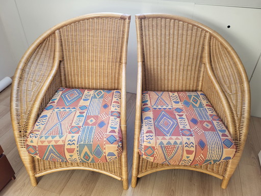2x Flechtwerk Schutz Rattanstühle
