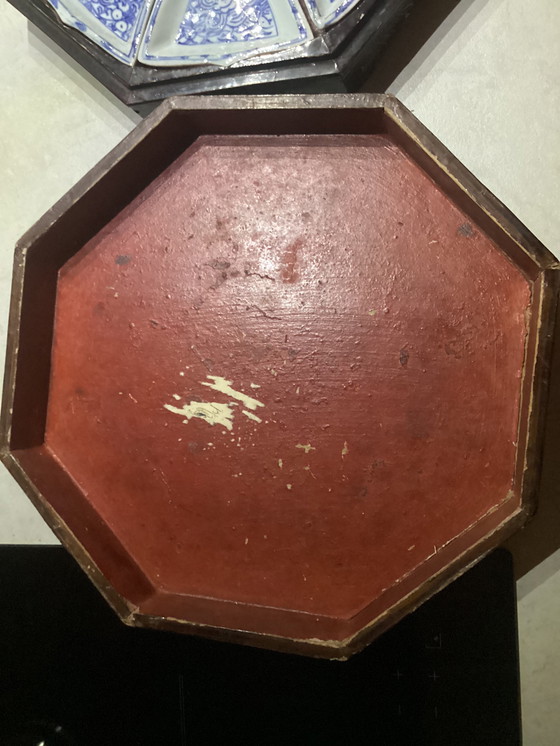 Image 1 of Set di porcellana Horse deuvré in scatola laccata