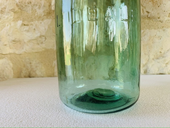 Image 1 of Vintage Franse potten in smaragdgroen glas van L'Ideale, jaren 1940, set van 2