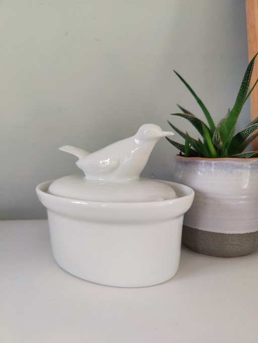 Apilco France Porcelaine à Feu pâté pot oiseau