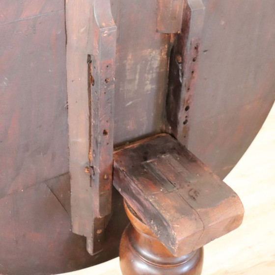 Image 1 of Antiker Til-Plate-Tisch aus Nussbaumholz mit Intarsien, Italien, Mitte des 19. Jahrhunderts