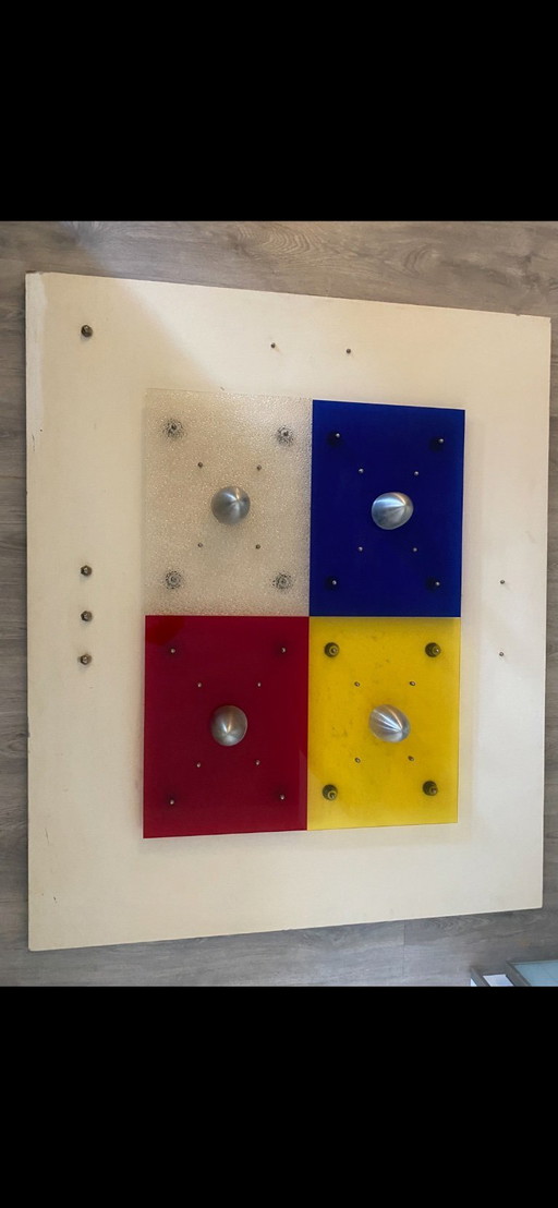 Red yellow blu 3D artwork