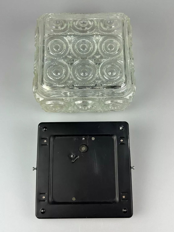 Image 1 of Lampada da soffitto anni &#39;60-&#39;70 Glashütte Limburg Germania Plafoniere in vetro e metallo