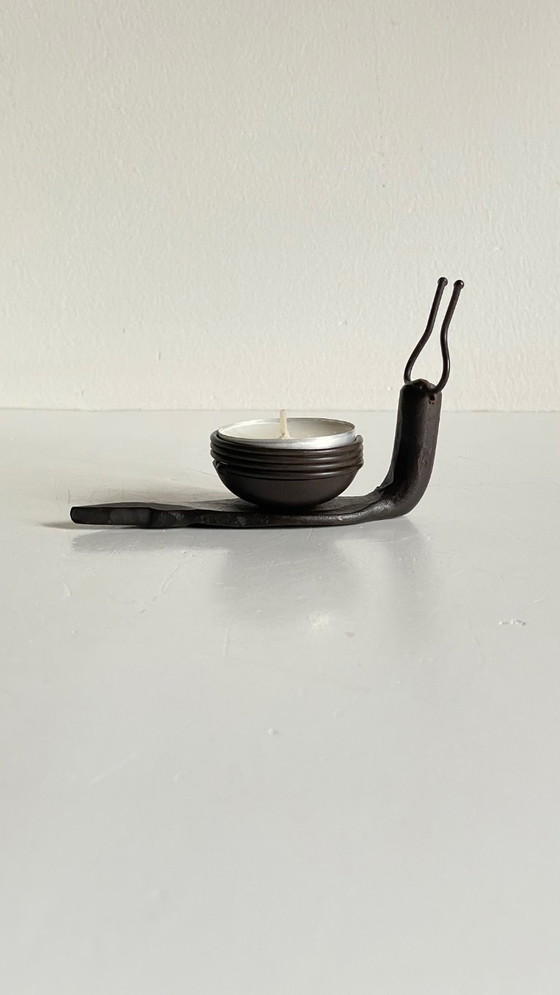 Image 1 of Brutalist Vintage SNAIL Shape Candle Holder