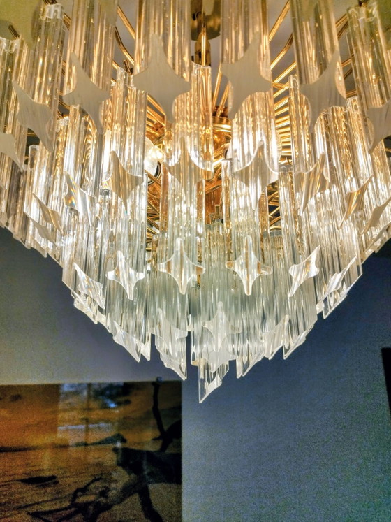 Novaresi Kristalllampe, Kronleuchter, Metall, Gold (Foto 4 von 7)