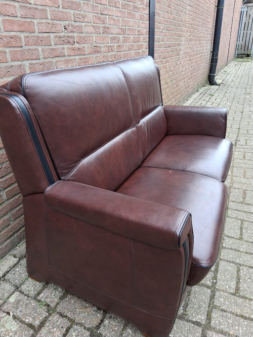 Set di divani Three B 2+1+1 in pelle bovina. In ottime condizioni!