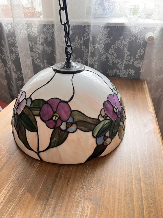 Image 1 of Lámpara de techo estilo Tiffany, luminaria, lámpara colgante de vidrieras, Art Nouveau