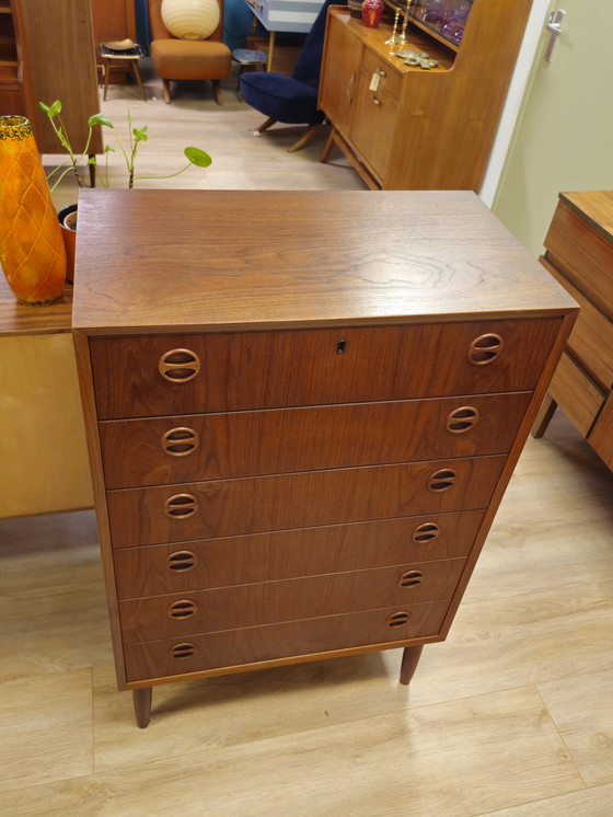 Image 1 of Vintage Deens Ladekast Ladekastje Kast Kastje Teak Fineer 