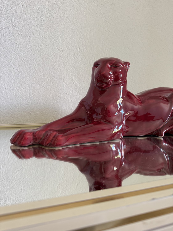Image 1 of Panthère Céramique Art Déco