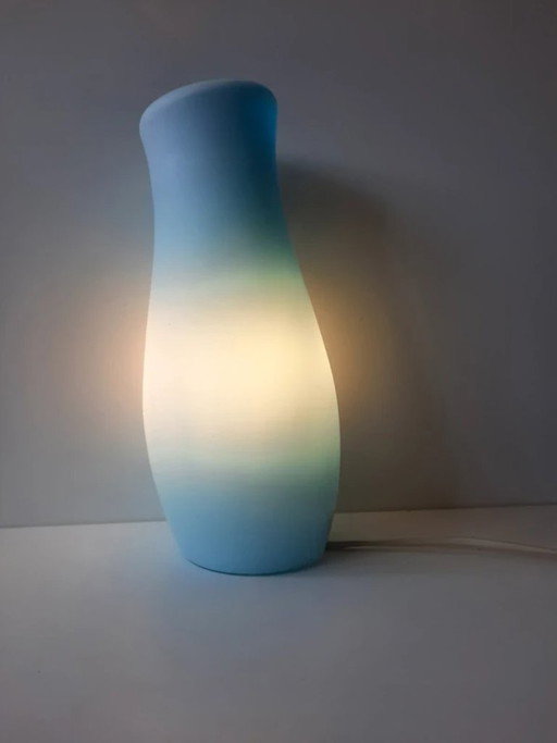 IKEA Mylonit Lámpara de mesa vintage – cristal soplado a mano azul