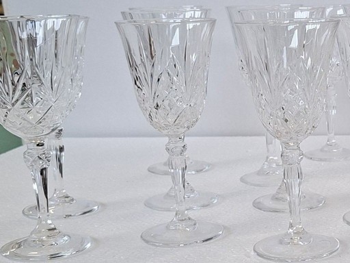 Gorgeous Set of 20 Hand Cut Crystal Glasses (1985)