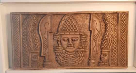 Rare Panneau 1920 1930 Monoxyle En Iconographie Dignitaires Figure Royal Oyo/Bénin Nigeria Periode Coloniale (photo 2 of 15)