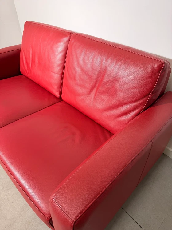 Image 1 of Ensemble de canapés en cuir rouge Nicoletti Italia. 3 x 2 places