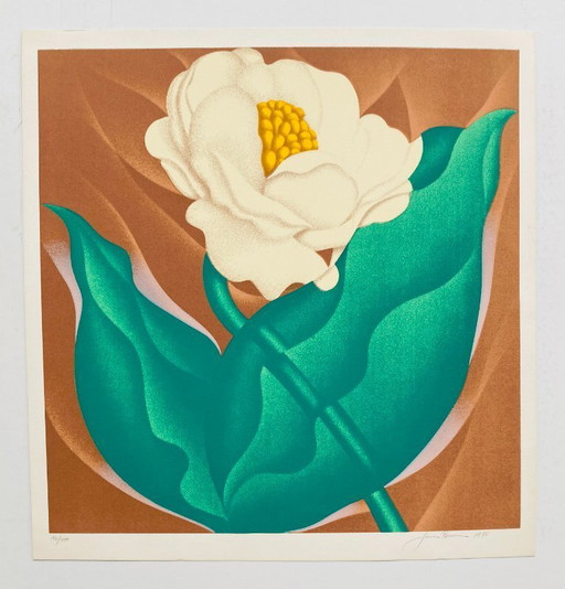 Jack Brusca - Fiore di globo - Serigrafia vintage