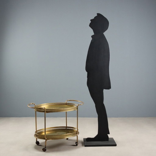 Brass serving trolley from the 1950s and 1960s