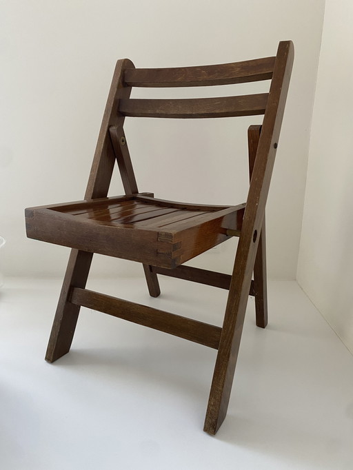 Vintage Kinder-Klappstuhl aus Holz, 1970er Jahre