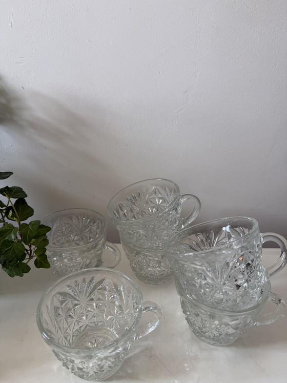 Image 1 of Set di 6 tazze da caffè in cristallo