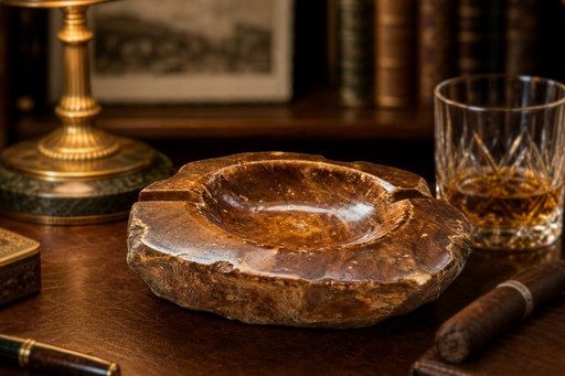 Eleganter Vintage-Aschenbecher aus feinem Onyx – Italienisches Design aus den 1960er Jahren