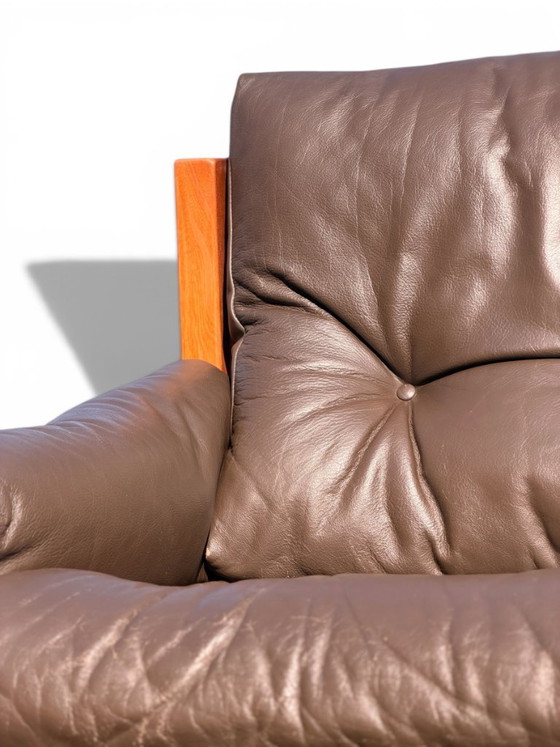 Auténtico conjunto de salón Pierre Chapo: sofá S32 y sillón S15 - Olmo y cuero (años 60) – Zona de estar (photo 14 of 23)
