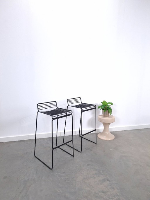 Set of 2 Black HAY Barstools, Hee Welling