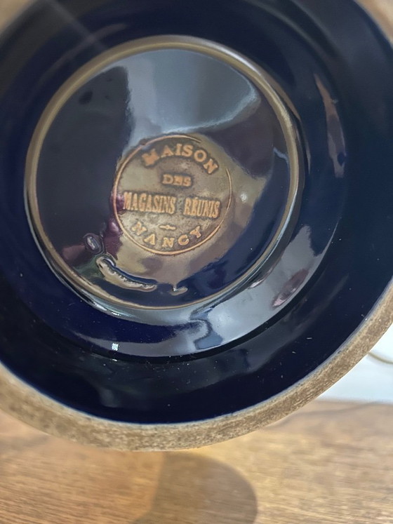 Image 1 of blue ceramic lamp 1960