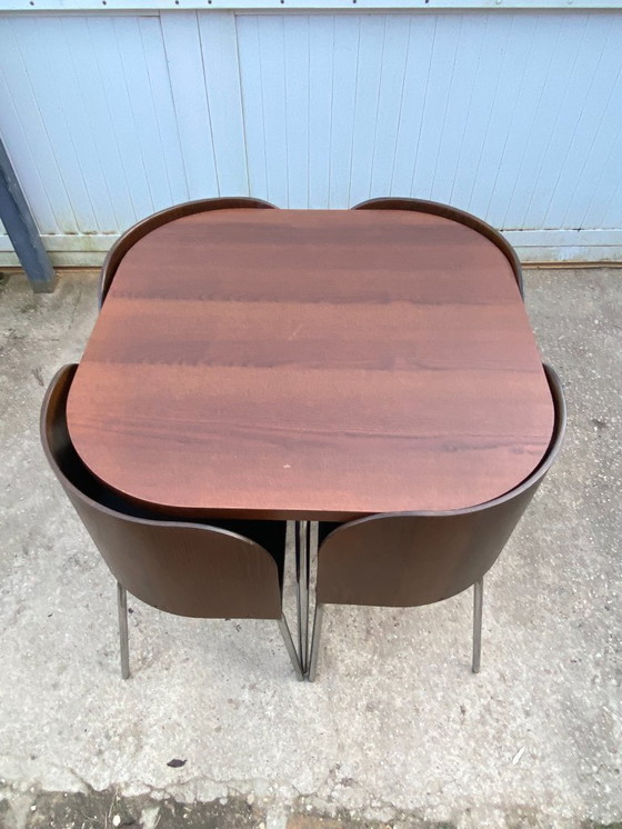 Image 1 of Mesa de teca Sam y cuatro sillas, modelo Fusion, de Sandra Kragnert para IKEA, Suecia, años 90