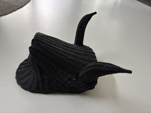 Tête de taureau en rotin – decoratieve objecten, Rattan, Wood (photo 2 of 5)