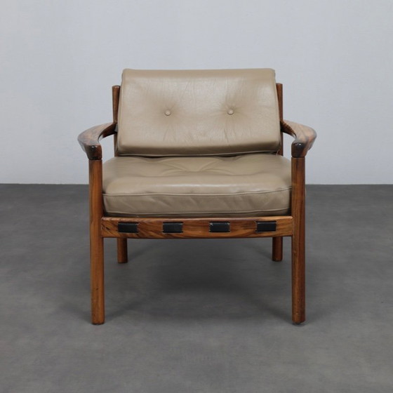 Image 1 of Mid-Century Modern Leather Lounge Chair by Sven Ellekaer for Coja Netherlands, 1960s