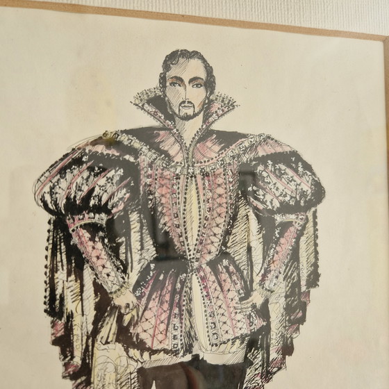 Image 1 of 1979 Robby Pulveran Dipinge 'Duke' Opera d'arte stravagante Rigoletto Disegno d'arte