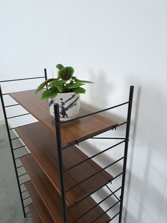 Image 1 of Modulair systeem wandrek met 5 planken, vintage kast