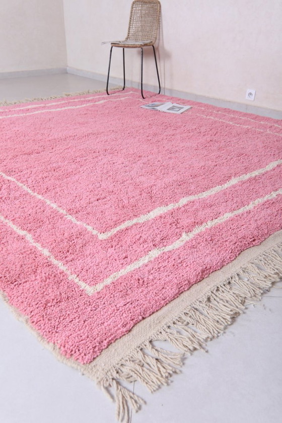 Image 1 of Moroccan rug pink - Beni ourain rug - Wool berber rug - Custom rug 3X2m - Pink rug - Free shipping - Moroccan pink rug