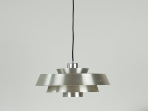Dänische Vintage Nova Hängelampe von Jo Hammerborg, Fog Og Morup, 1963 – Fog & Mørup, hanglampen, Aluminium (photo 2 of 10)