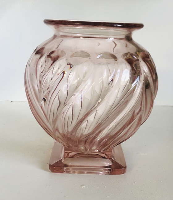 Image 1 of Vaso in vetro Rosaline in stile Art Déco di Rudolf Schrötter per Inwald