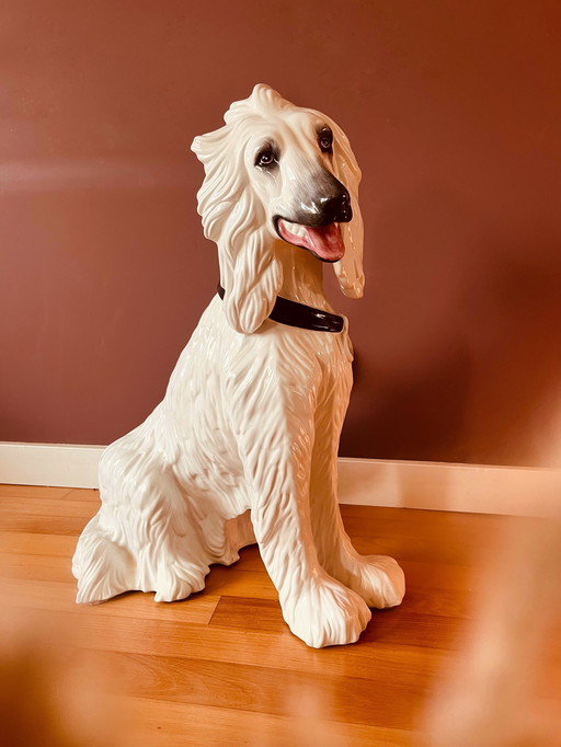 Chien en céramique italienne +/- 70cm de haut