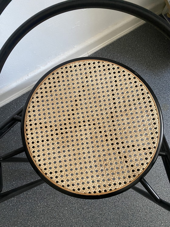 Image 1 of Italienische Stühle Stahlrohr Rotin 1970er Vintage