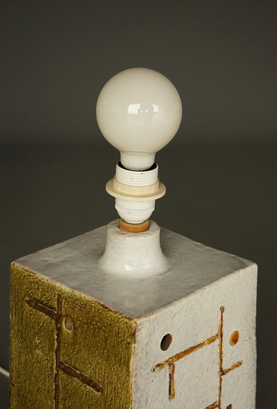 Mid-Century Ceramic Table Lamp With Abstract Design, 1970s (photo 15 of 16)