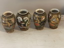 4 Japanese Satsuma Vases 20th Century H 10 cm