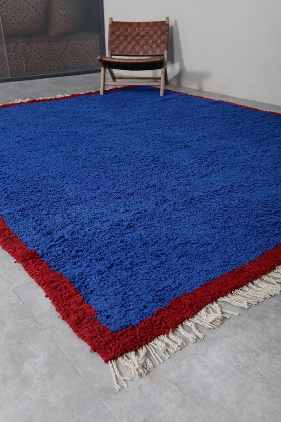 Image 1 of Tappeto marocchino in lana blu, annodato a mano – ORDINA ORA