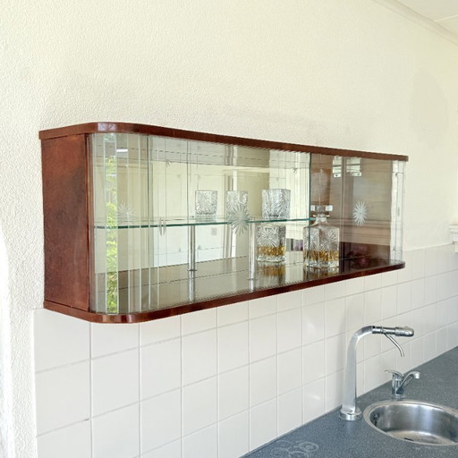 Luxury Wooden Hanging Display Cabinet with Glass Elements