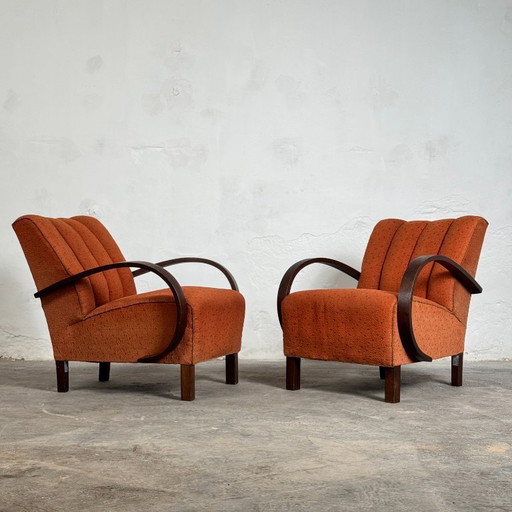 Coppia di poltrone Halabala H-410, anni '30 – Art Déco cecoslovacco
