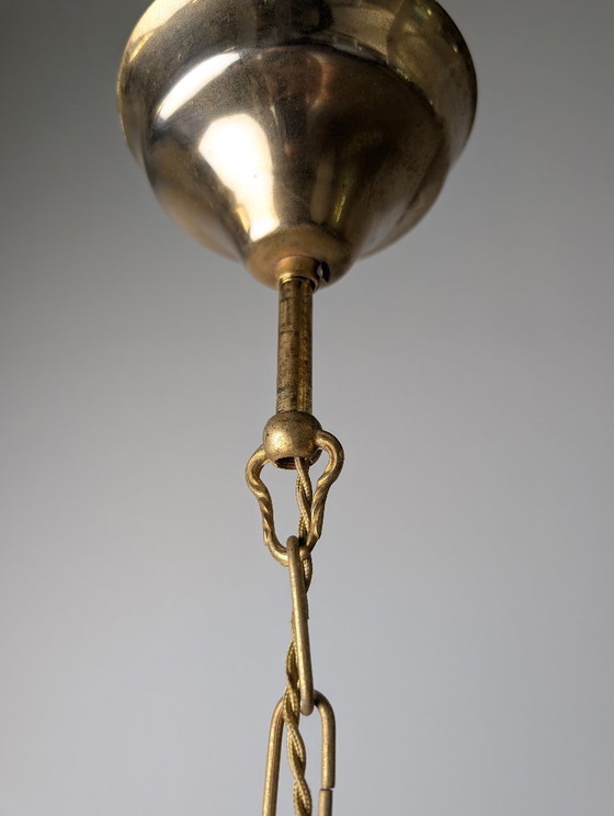 Image 1 of Handgeblazen lantaarn van Murano-glas van Barovier & Toso met 24-karaats goud en messing, jaren 60.
