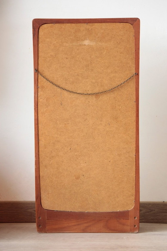 Image 1 of Danish design teak mirror with shelf | Vintage 1960s