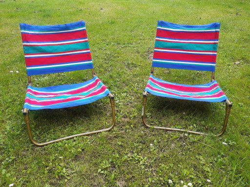Set aus Lafuma-Campingstühlen aus den 60er-70er Jahren