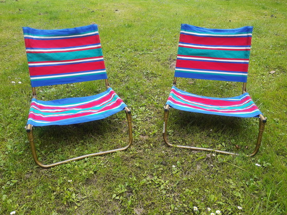 Image 1 of Set aus Lafuma-Campingstühlen aus den 60er-70er Jahren