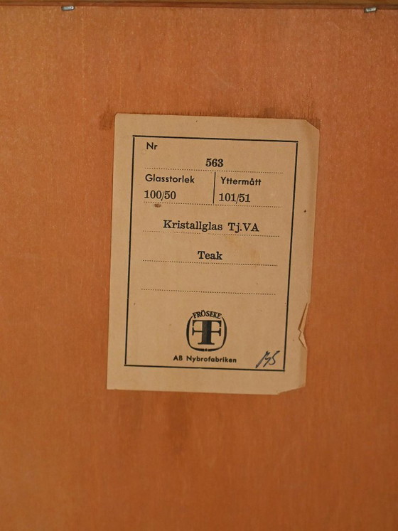 Image 1 of Zweedse teakhouten spiegel uit de jaren 1950-1960