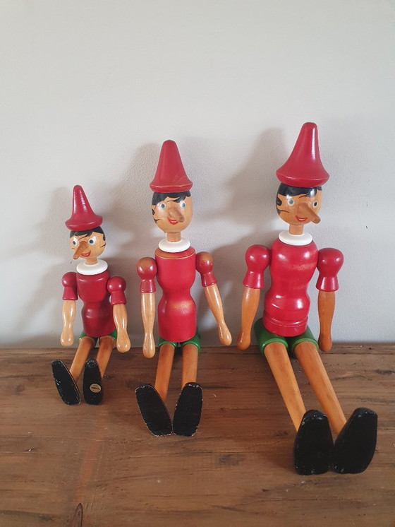 Image 1 of Set de 3 pinokios en bois
